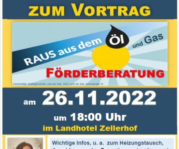 Einladung zum Vortrag „Raus aus dem Öl und Gas – Förderberatung“