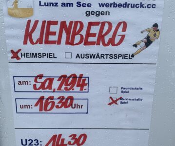 Ankündigung: Fußballderby Lunz am See gegen Kienberg