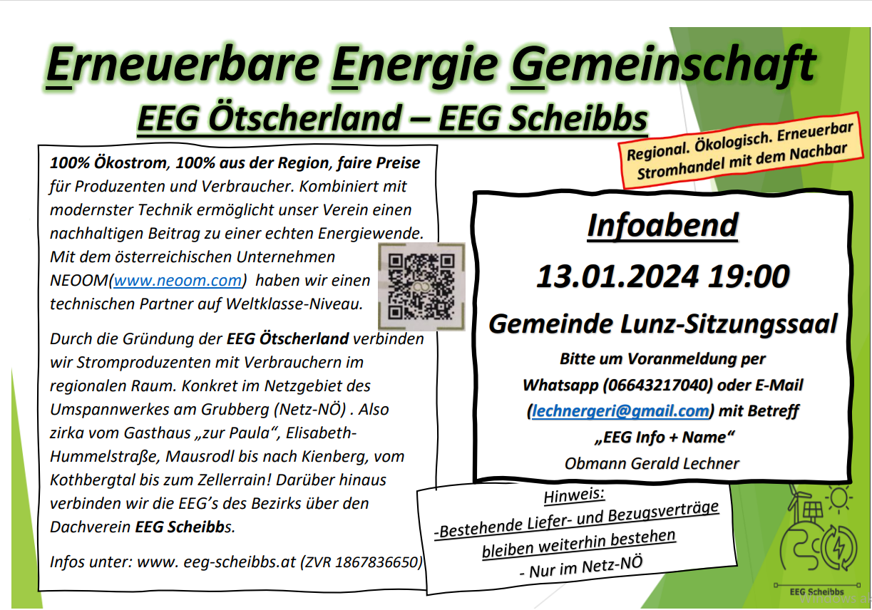 Infoabend Energiegemeinschaft