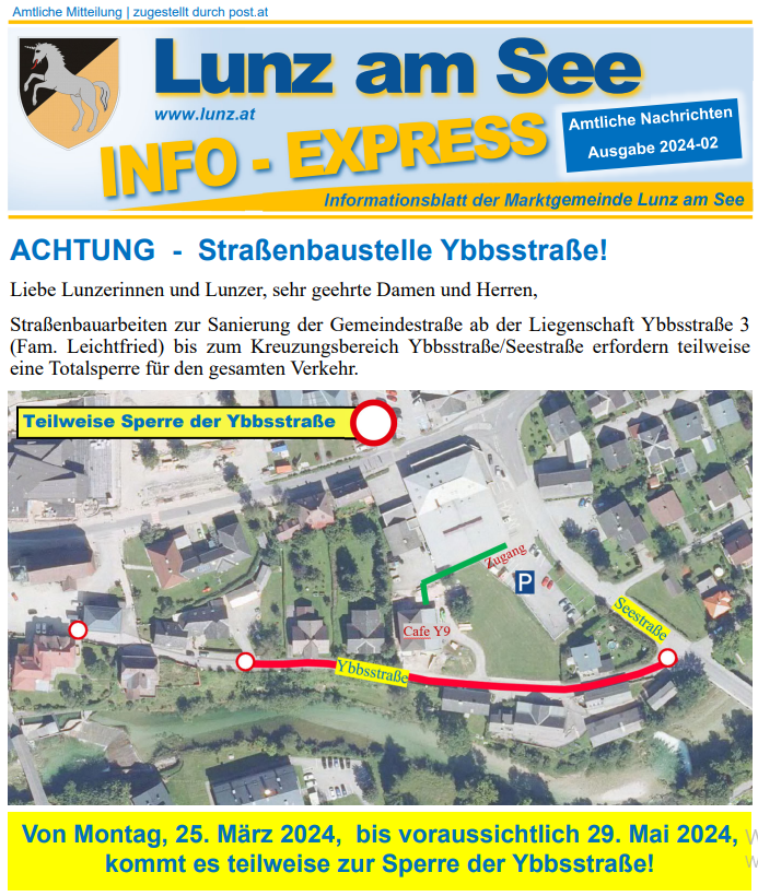 Info-Express Straßensperre