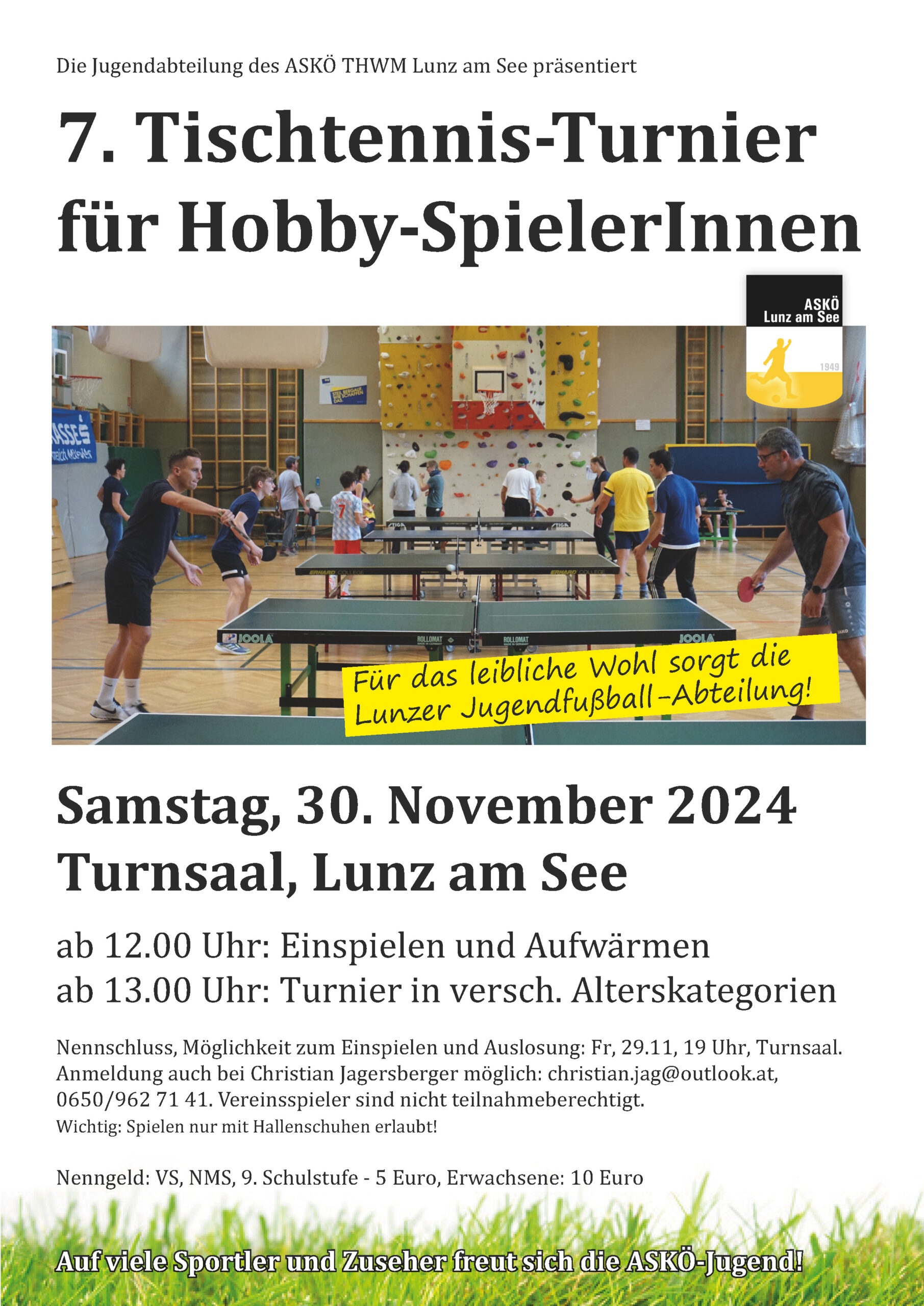 Ankündigung: 7. Tischtennis-Turnier für Hobby-SpielerInnen