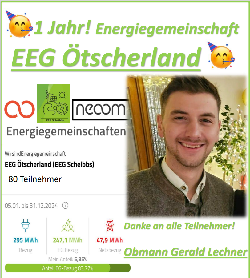 🎉 1 Jahr EEG Ötscherland – Ein herzliches DANKE an alle! 🙌