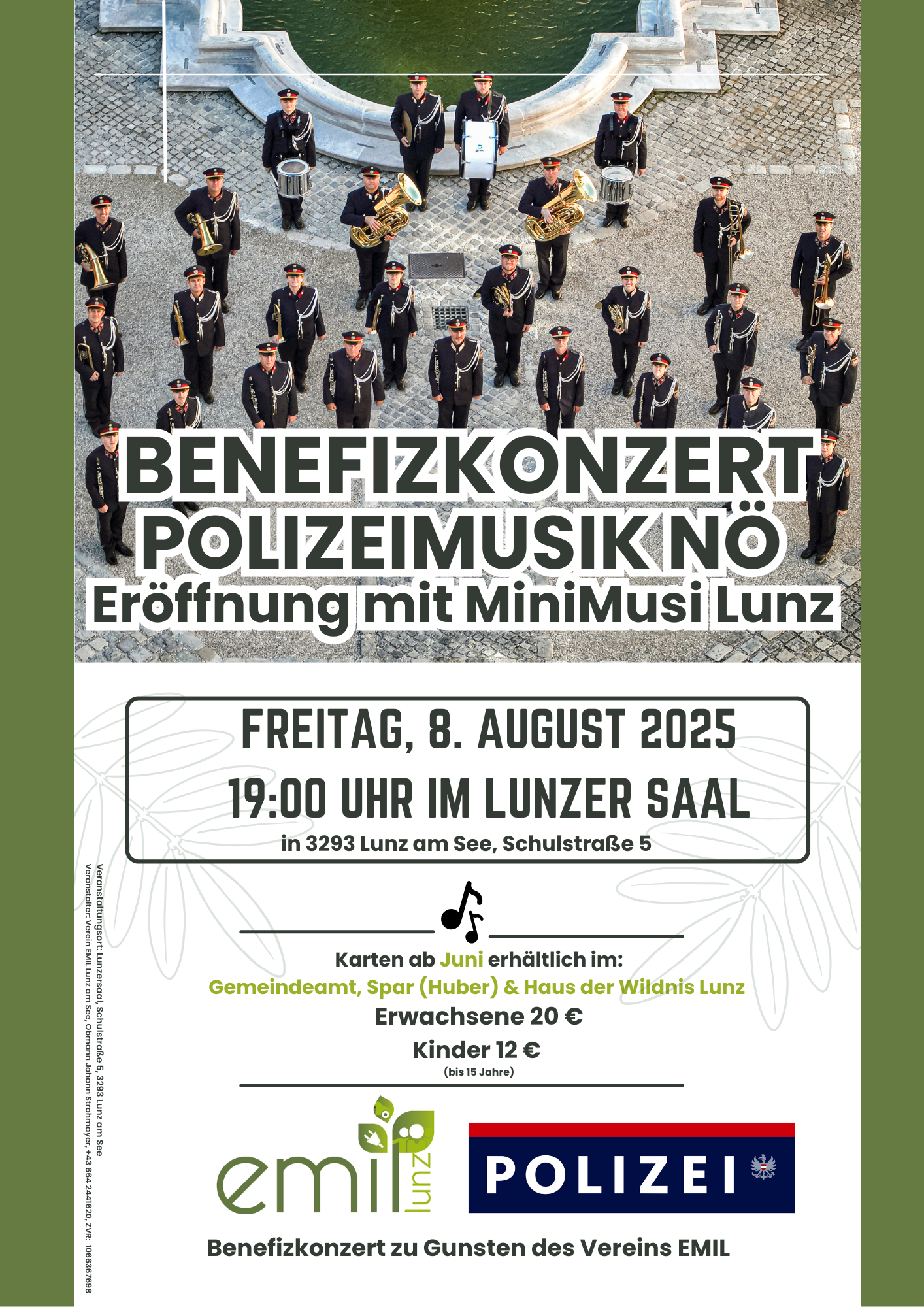 Benefizkonzert für EMIL Lunz – SAVE THE DATE