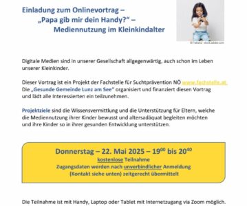 Gesunde Gemeinde Vortrag – Mediennutzung im Kleinkindalter