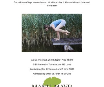 Ankündigung Yoga und Kindertanzen mit Manu Mayr