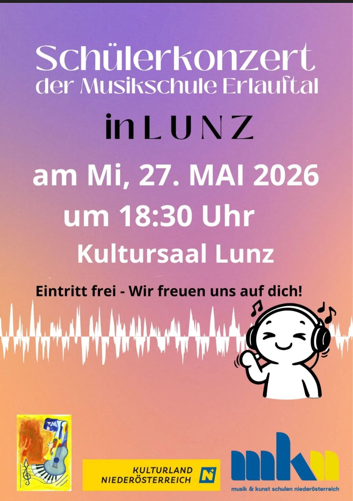 HEUTE: Schülerkonzert der Musikschule Erlauftal