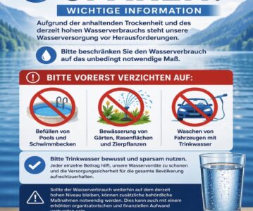 Weiterhin Trinkwasser sparen