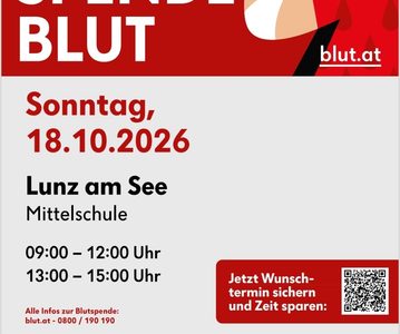 Wichtiger Termin: Blutspenden in der Lunzer Mittelschule