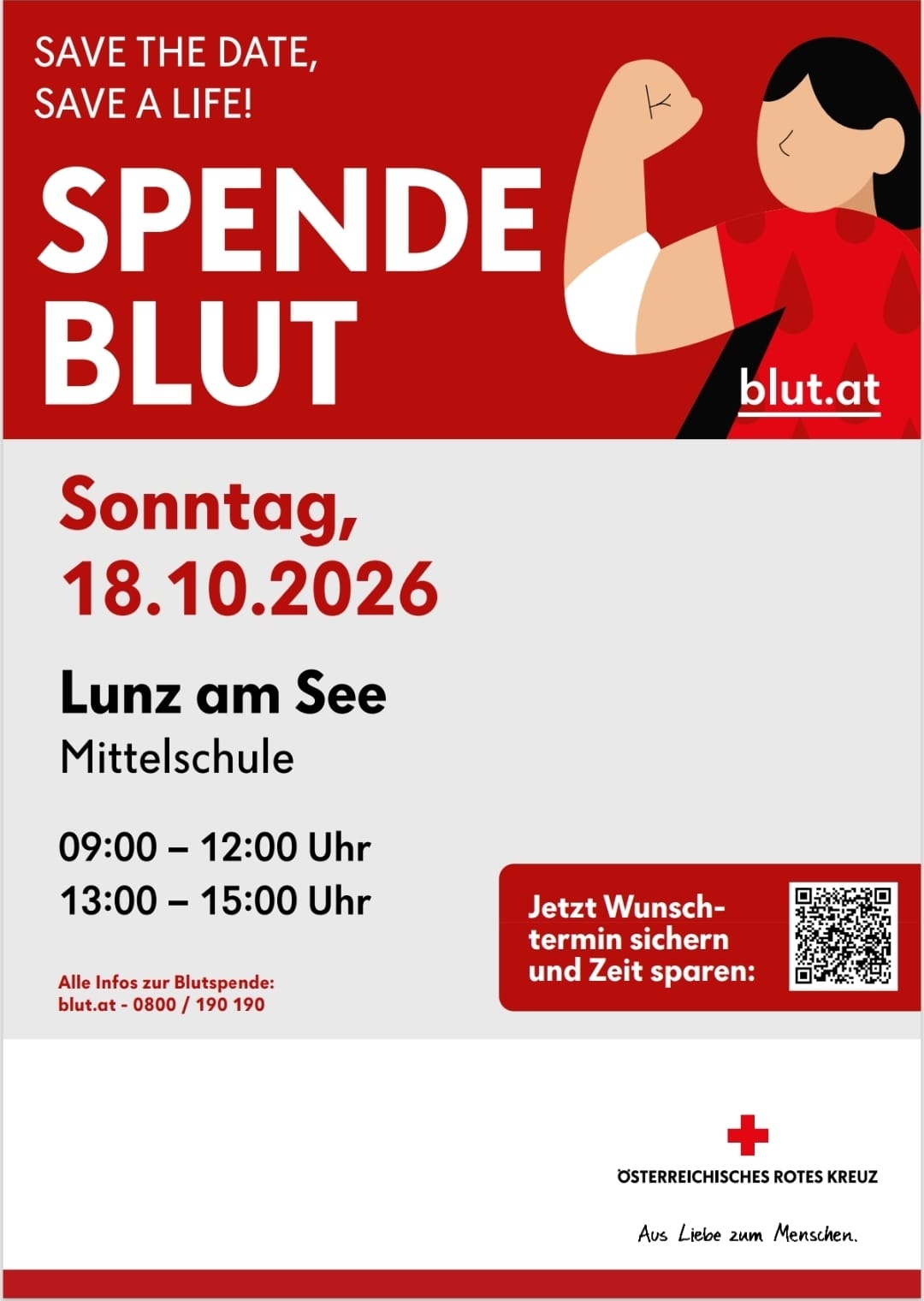 Wichtiger Termin: Blutspenden in der Lunzer Mittelschule