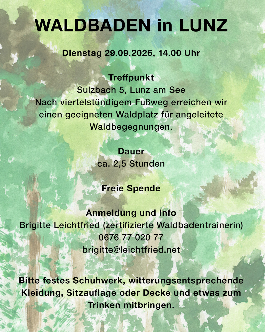 Ankündigung Waldbaden in Lunz am See