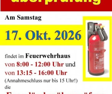 Ankündigung Feuerlöscherüberprüfung